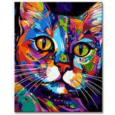 Paint by Numbers KitColorful Bombay Cat Portrait in Picasso Style